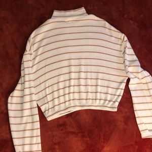 striped mock turtleneck
